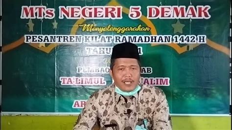 Pembukaan Pesantren Kilat Online Ramadhan 1442 H Di Mtsn 5 Demak Youtube