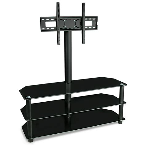 mount  tv stand  mount  glass shelving living room entertainment center fits