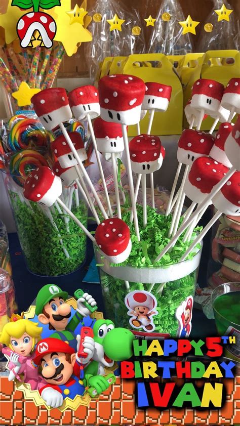 Super Mario Marshmallow Pops Mario Birthday Party Super Mario Bros