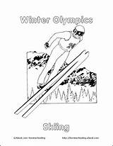 Olympics Winter Coloring Olympic Pages Sheets Skiing Colors Book Homeschooling Ski Sports Downhill sketch template
