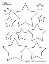 Stars Printable Various Sizes Templates Star Template Coloring Shapes Sized Printables Pages Firstpalette Moon Color Crafts Stencils Basic Stencil Choose sketch template