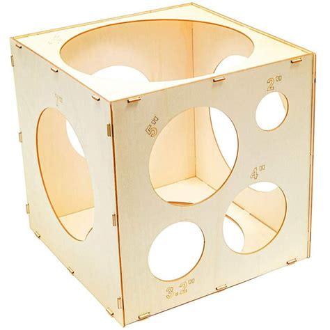wood balloon sizer cube template box balloon teasurement tool
