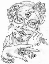 Catrina La Coloring Pages Skull Drawing Deviantart Getdrawings Tattoo Sketch Face Tattoos Color Designs Sugar Wallpaper sketch template