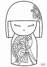 Coloring Pages Doll Kimono Asian Kokeshi Dolls Japanese Para Quilts Colorear Kimmidoll Patterns Printable Embroidery Adult Quilt Designs Book Dibujo sketch template