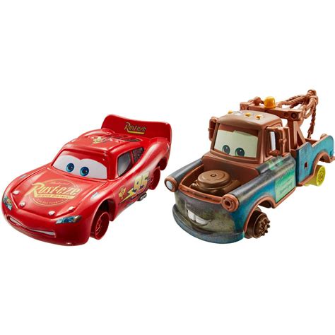 Disney Pixar Cars Mater And Lightning Mcqueen With No Tires 2 Pack