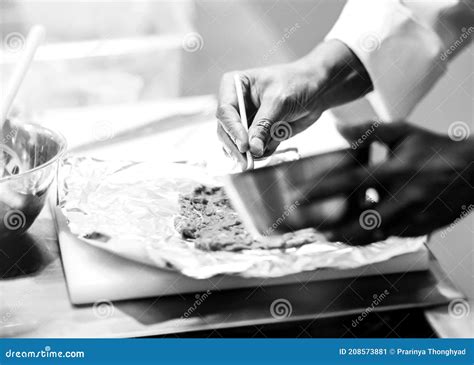 chef cooking   kitchen chef  work black  white stock image image  cooking