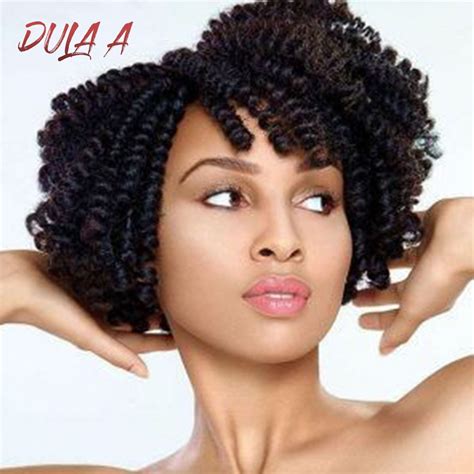 Dula A 8 Inch Afro Fluffy Spring Twist Hair Extension Kanekalon Short