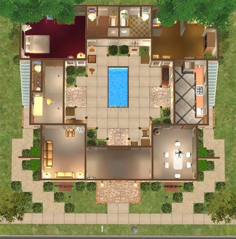 floor plans  courtyard google search layout architecture architecture house pool house