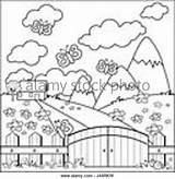 Fence Pages Coloring Picket Getcolorings Vector Stock sketch template