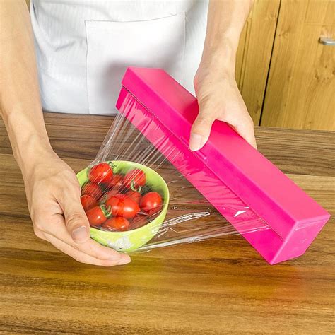 plastic wrap dispenser saran wrap cutter poly bags cling film food