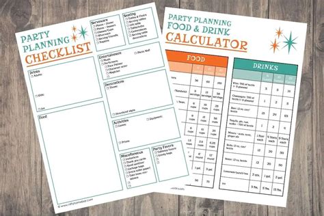 party planning checklist   page printable nifty home bar