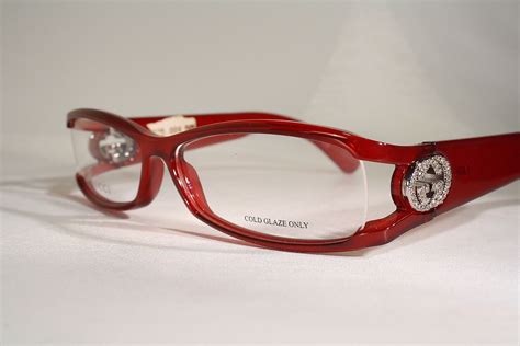 gucci gg 2954 women s red half frame authentic designer eyeglass frames