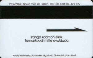 bank card printed numbers evea pank estonia colee gm