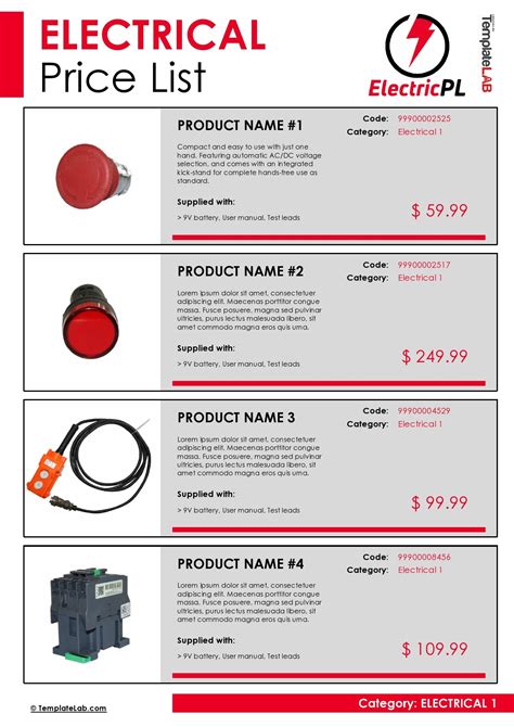 price list templates price sheet templates