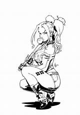 Harley Quinn Coloring Pages Squad Suicide Drawing Printable Tattoo Adult Joker Adults Pencil El Drawings Vinz Books Colouring Bad Deviantart sketch template