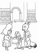 Zootopia Pages Coloring Zootropolis Color Kids Trailers Movie sketch template