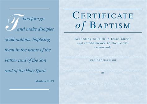 sample certificate  baptism form template pertaining