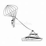 Parasailing Isolated Vectors Athlete Graphic sketch template
