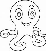 Octopus Clipart Cartoon Outline Coloring Animals Sea Clip Pages Classroom Drawing Classroomclipart Creatures Squid Graphics Wecoloringpage Under Choose Board sketch template