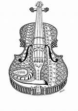 Mandala Zentangle Mandalas Violin Sheets Orchestra Zentangles Musical Picasso Guitarra sketch template