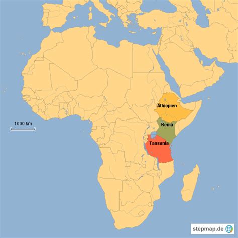 stepmap laenderkarte landkarte fuer afrika