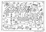 Pages Colouring Coloring Happy Holidays Christmas Family Snowman Holiday Kids Printable Snowmen Children Activityvillage Winter Activity Visit Gif Colour Adults sketch template