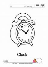 Colouring Thin Line Worksheets Coloring Clock sketch template