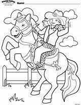 Cowgirl Coloring Pages Horse Colouring Cowboy Western Printable Rogers Kids Girl Color Cow Roy Sheets Books Crafts Choose Board Print sketch template