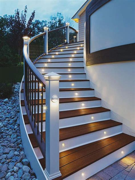 attractive step lighting ideas  outdoor spaces