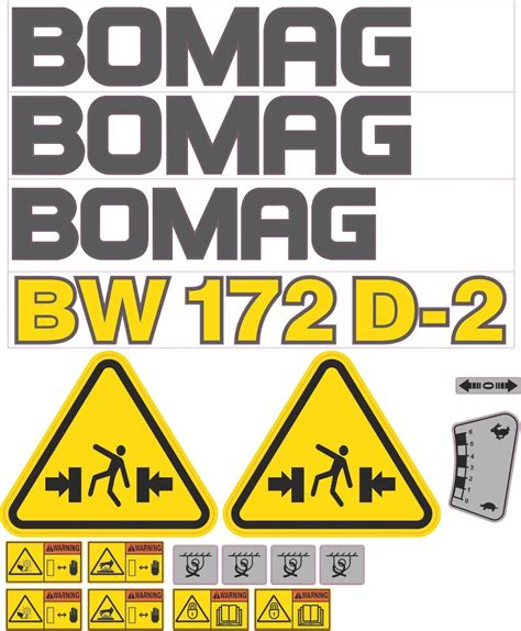 bomag bwd  aftermarket decal kit  controls  warnings ebay