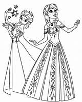 Coloring Frozen Disney Anna Pages Elsa Princess Queen sketch template