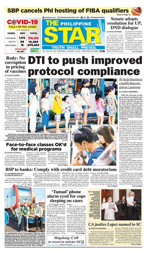 philippine star january   newspaper