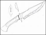 Bowie Knife Drawing Knives Getdrawings sketch template