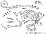 Coloring Morning Good Pages Book Sheet Title Cards sketch template