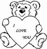 Valentine Cards Valentines Clipart Printable Kids Card Library Bear Drawing sketch template