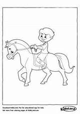 Coloring Riding Horse Boy Pages Printable Kidloland Kids sketch template
