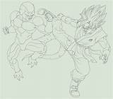 Coloring Pages Ssgss Frieza Goku Template sketch template