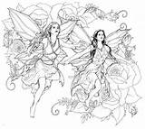 Coloring Pages Fairy Adult Adults Fairies Printable Gothic Grayscale Angel Advanced Book Coloriage Color Elf Deviantart Elves Drawing Ups Grown sketch template