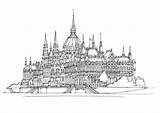 Parliament Drawing Budapest Building Sketch Sketches Illustration Drawings Paintingvalley City Most Ink Choose Board Desde Guardado sketch template