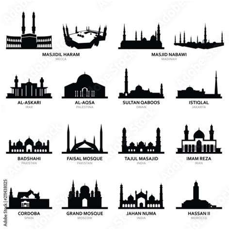 vector masjid rahman gambar