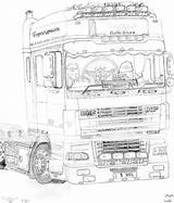Scania Kleurplaat V8 Mewarn15 sketch template