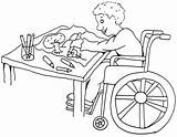 Disability Colouring Cerebral Palsy Kidsplaycolor sketch template