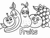Coloring Fruit Pages Printable Fruits Colouring Kids Worksheet sketch template