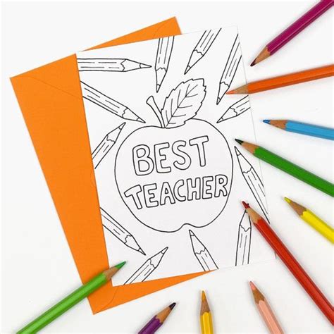 printable  teacher   card colour  teacher appreciation