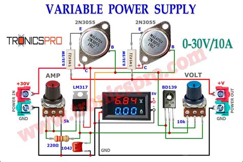 lab bench variable power supply diy tronicspro