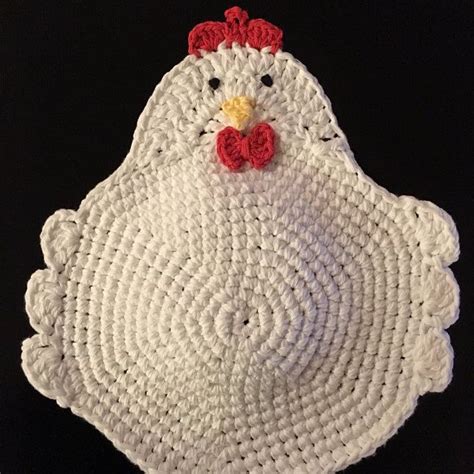 crochet pattern   swanky chicken trivet potholder  etsy