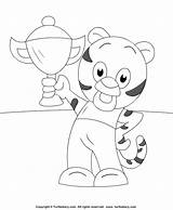 Tiger Coloring Cub sketch template
