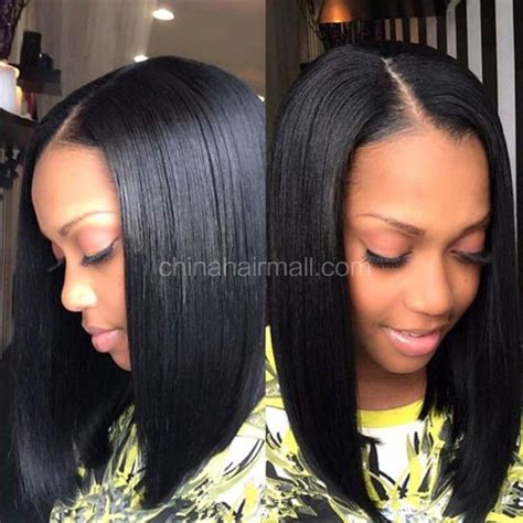 Indian Remy Hair Straight Right Part Short Bob Glueless