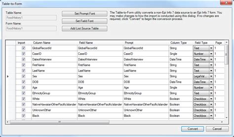 table  form form designer user guide epi info cdc
