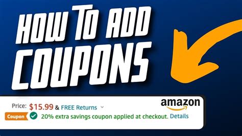 add coupons  amazon discountcoupon code full tutorial youtube